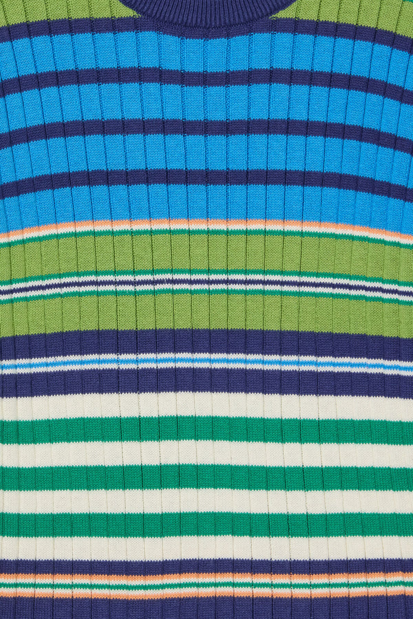 Gorman NZ - Retro Stripes Rib Knit Top - blue