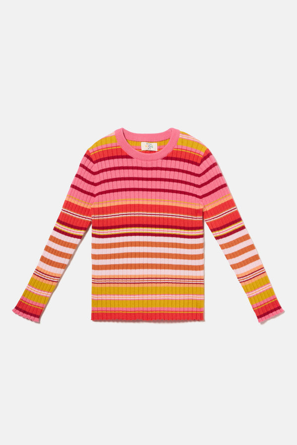 Gorman NZ - Retro Stripes Rib Knit Top - red