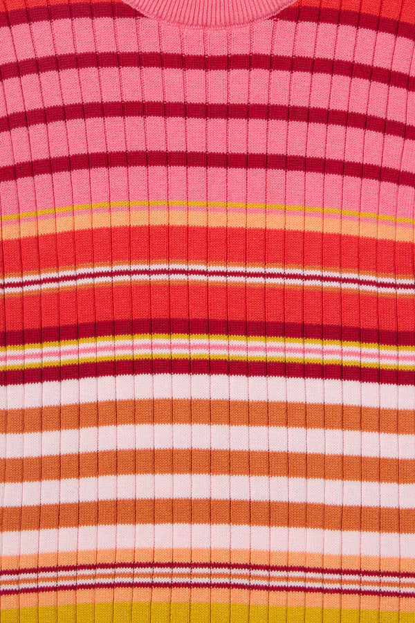 Gorman NZ - Retro Stripes Rib Knit Top - red