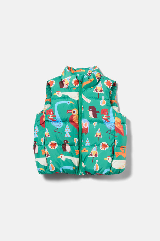 Gorman NZ - Funky Birds Kids Puffer Vest - green