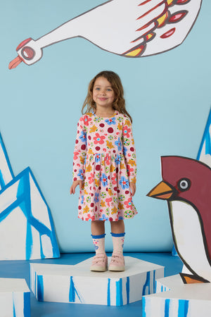 Gorman NZ - Spotty Floral Kids JerseyDress - pink
