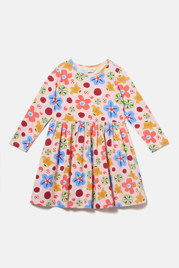 Gorman NZ - Spotty Floral Kids JerseyDress - pink