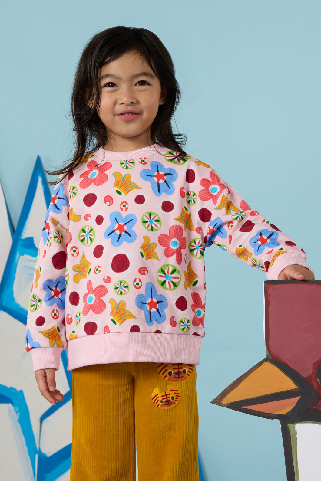 Gorman NZ - Spotty Floral Kids Sweater - pink