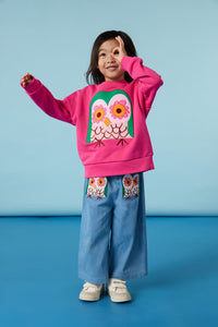 Gorman NZ - Funky Owl Kids Sweater - pink