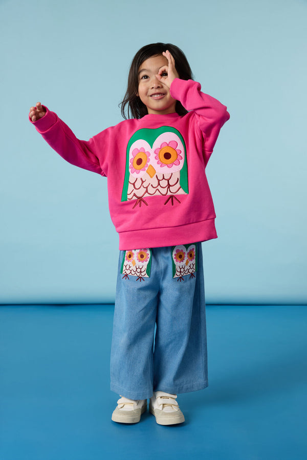 Gorman NZ - Funky Owl Kids Sweater - pink