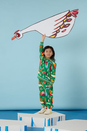 Gorman NZ - Funky Birds Kids Sweater - green