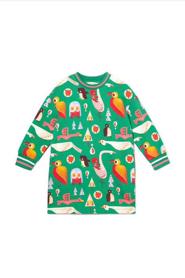 Gorman NZ - Funky Birds Kids Sweater Dress - green