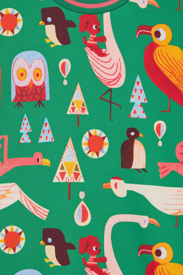 Gorman NZ - Funky Birds Kids Sweater Dress - green