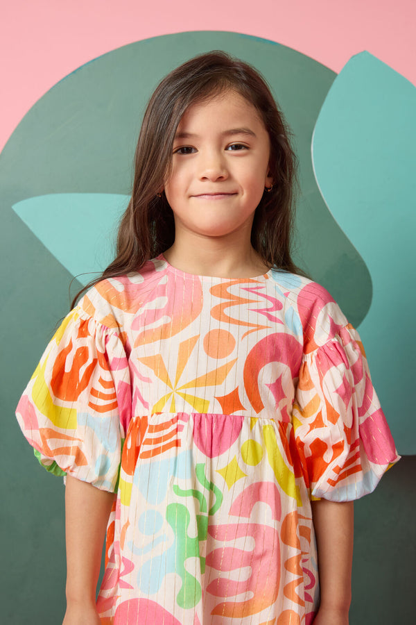 Gorman NZ - Playful Shapes Kids Dress - cream