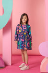 Gorman NZ - Playful Shapes Frill KidsDress - blue