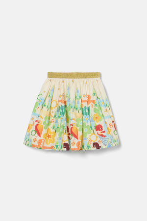 Gorman NZ - Funky Birds Border Kids Skirt - cream