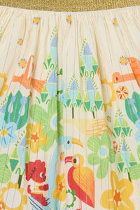 Gorman NZ - Funky Birds Border Kids Skirt - cream