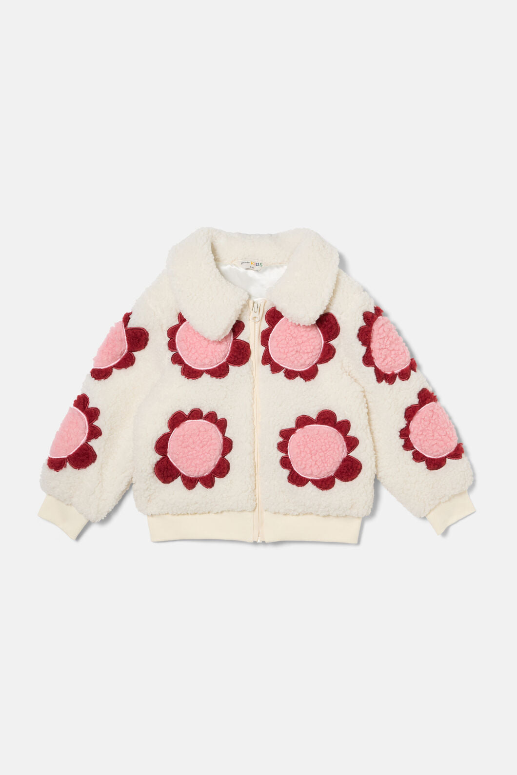 Gorman NZ - Bold Floral Sherpa Kids Jacket - cream
