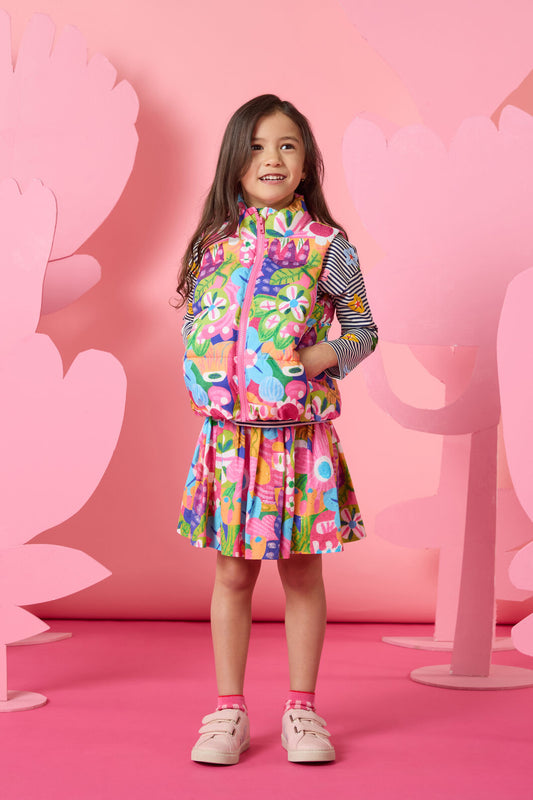 Gorman NZ - Bold Floral Kids Puffer Vest - multi