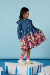 Gorman NZ - Funky Birds Border Kids Dress - navy