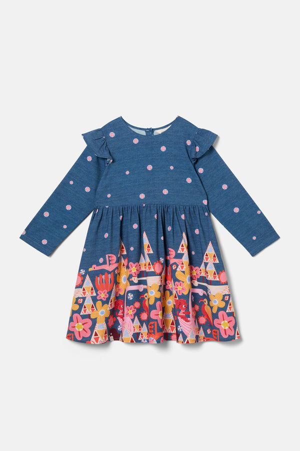 Gorman NZ - Funky Birds Border Kids Dress - navy