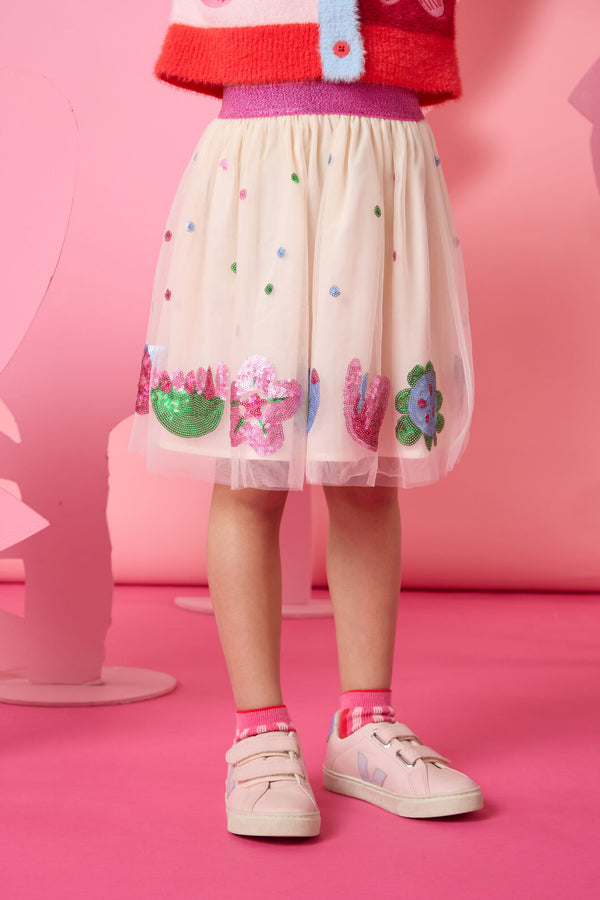 Gorman NZ - Flower Sequins Kids Skirt - cream