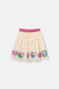 Gorman NZ - Flower Sequins Kids Skirt - cream