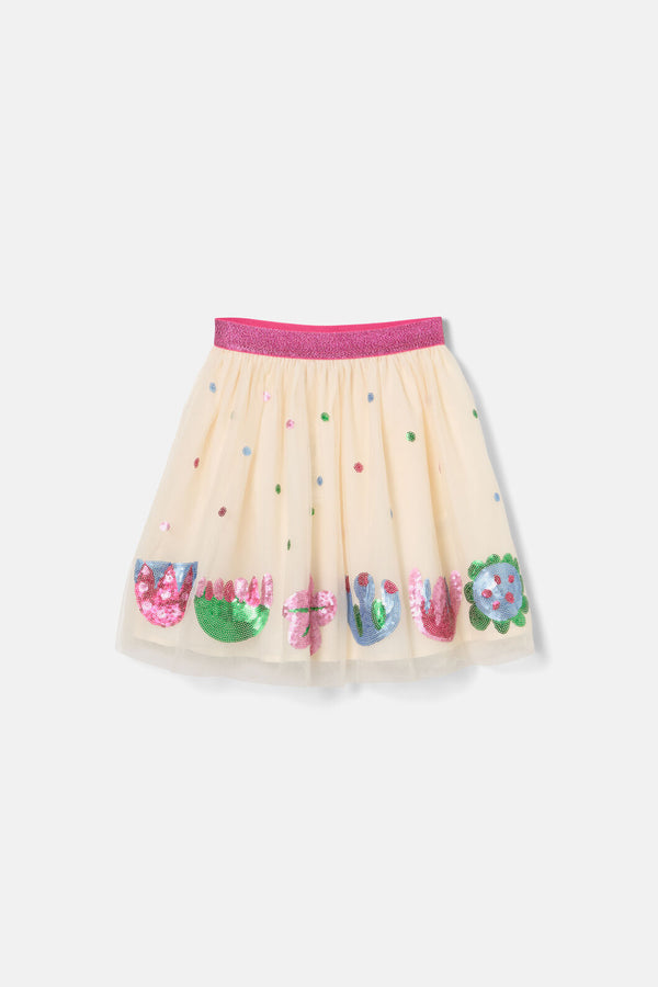Gorman NZ - Flower Sequins Kids Skirt - cream