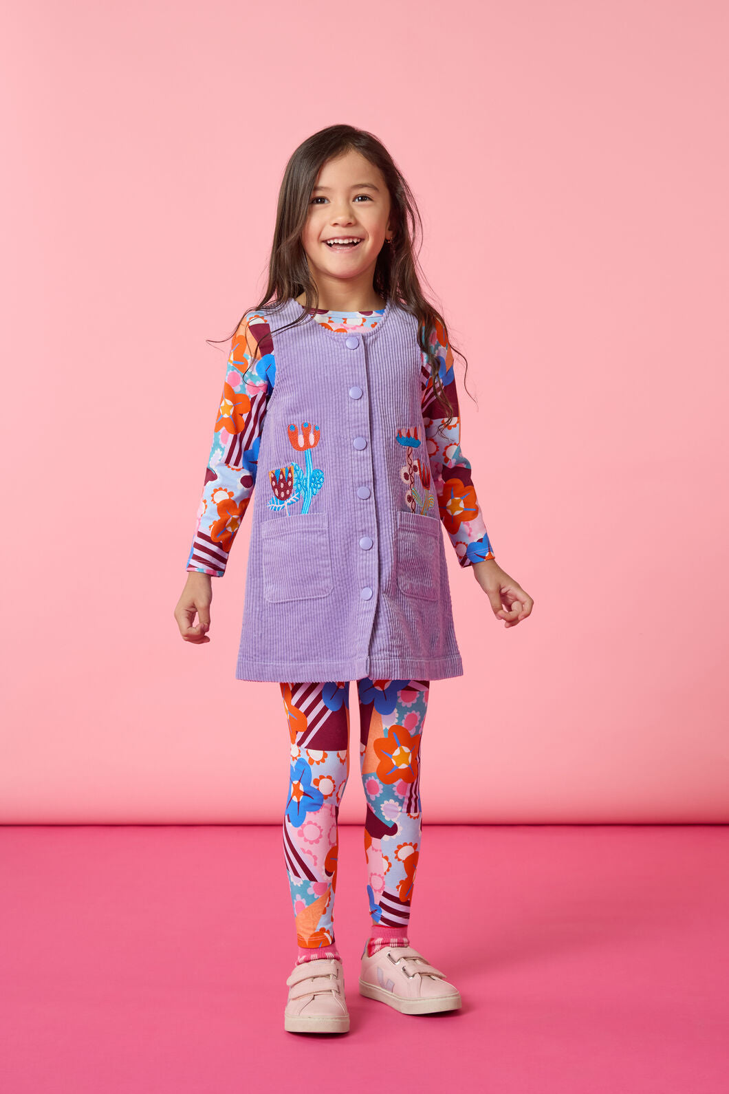 Gorman NZ - Bouquet Cord Kids Pini Dress - lilac
