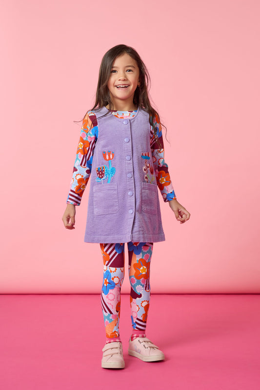 Gorman NZ - Bouquet Cord Kids Pini Dress - lilac