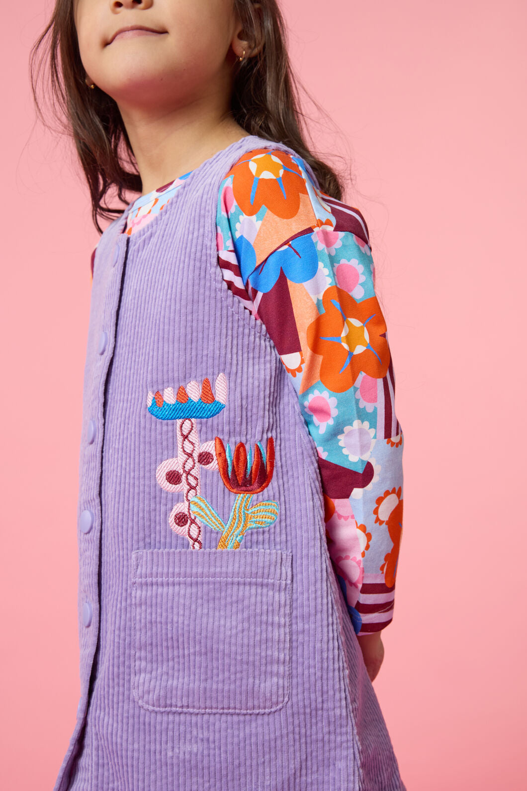 Gorman NZ - Bouquet Cord Kids Pini Dress - lilac