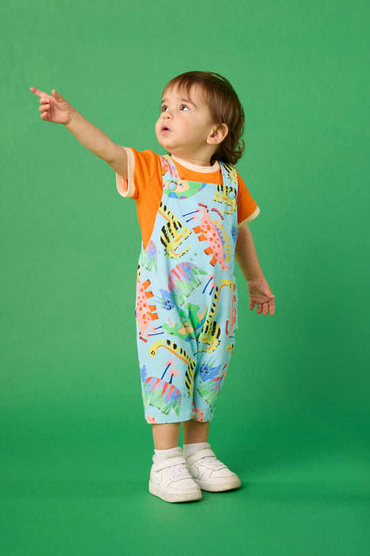 Gorman NZ - Dino Land Baby Overalls - blue