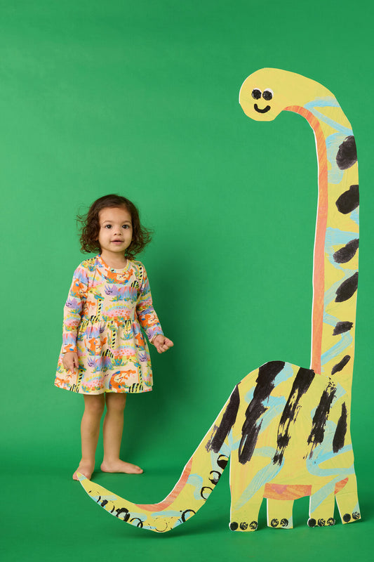 Gorman NZ - Pretty Dino Baby Dress - cream