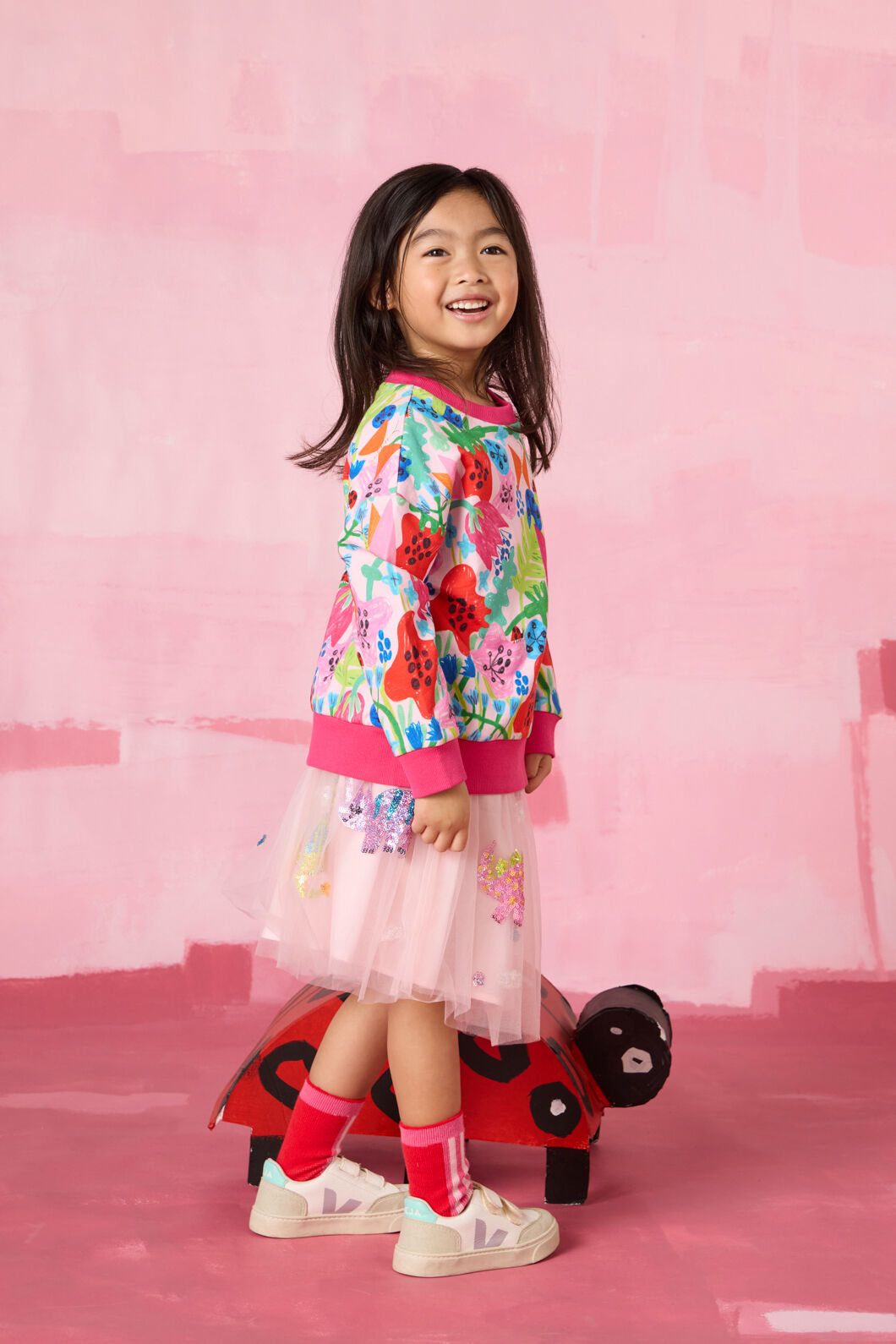 Gorman NZ - Flower Fields Kids Sweater - pink