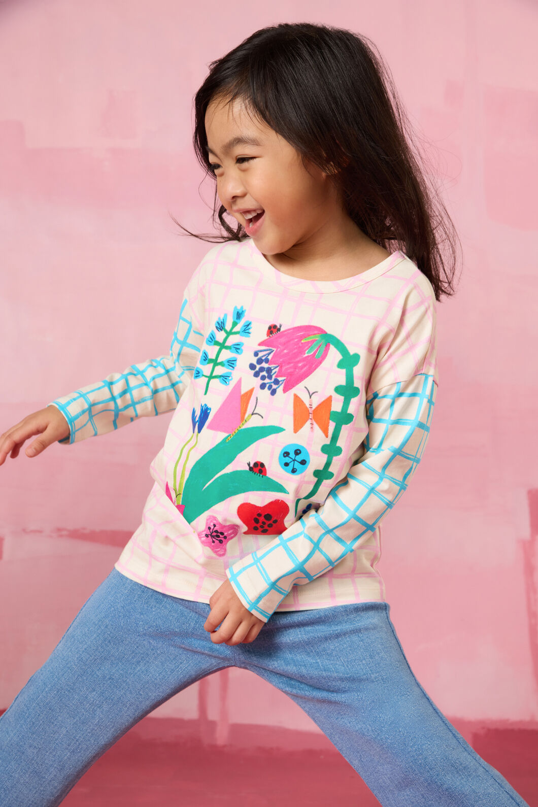 Gorman NZ - Check Flowers Kids T-Shirt - multi
