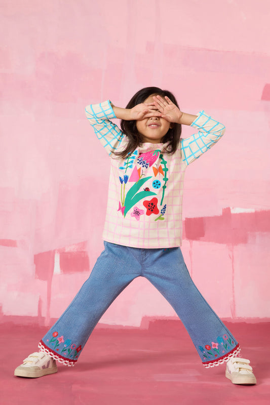 Gorman NZ - Check Flowers Kids T-Shirt - multi