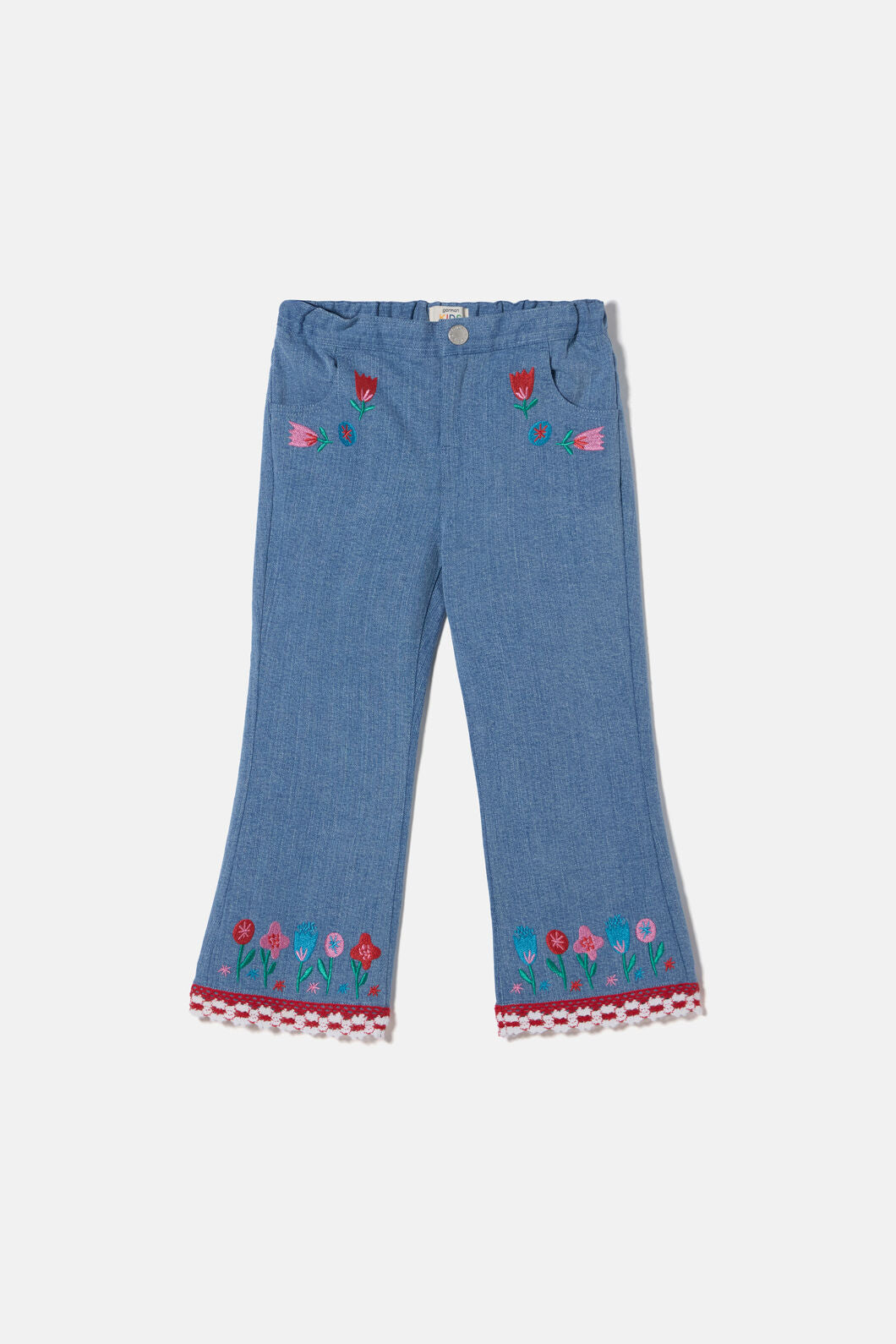 Gorman NZ - Embroidery Flowers Kids Pants - denim