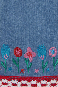 Gorman NZ - Embroidery Flowers Kids Pants - denim
