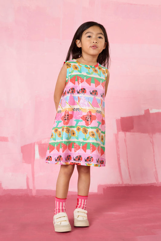 Gorman NZ - Pretty Rows Kids Sequins Dress - multi