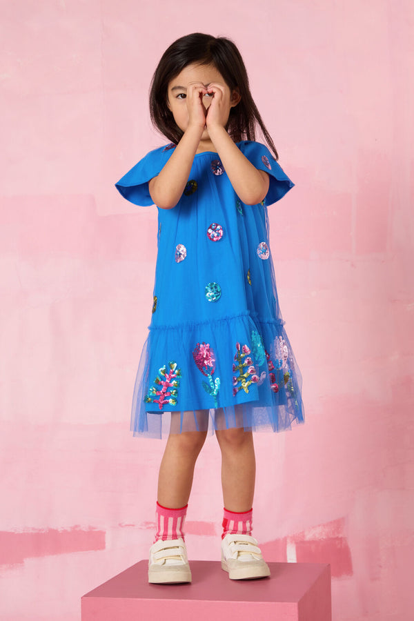 Gorman NZ - Field Kids Sequins Dress - blue