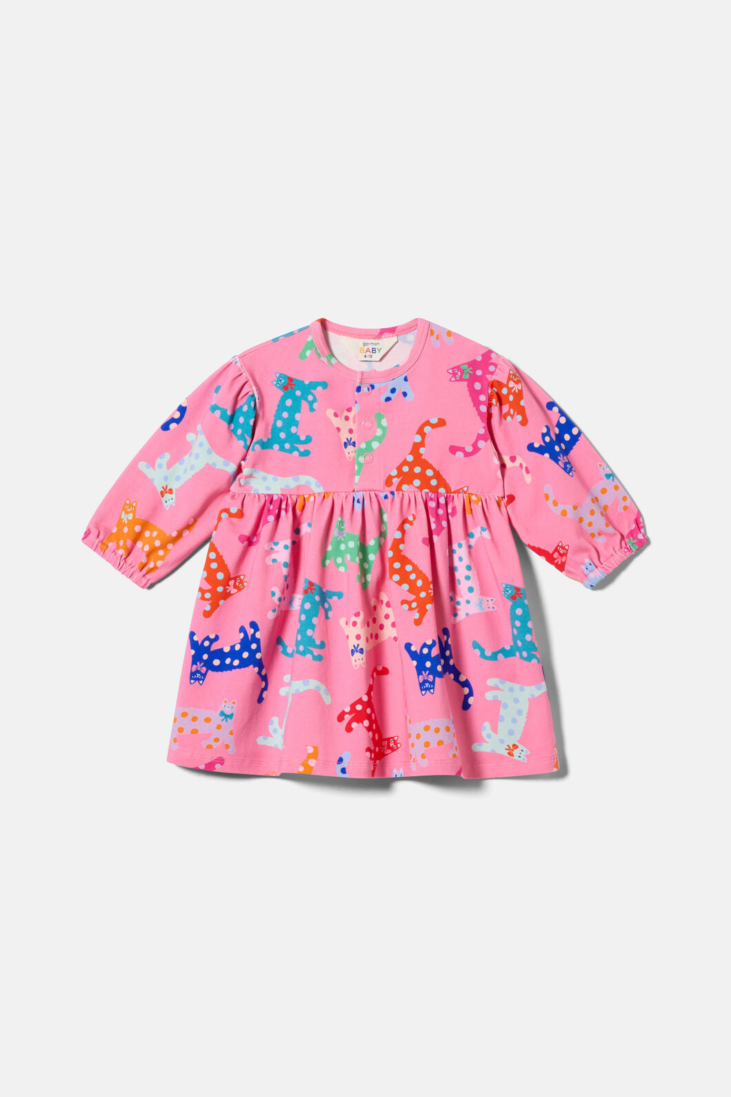 Gorman NZ - Spotty Cats Baby Dress - pink
