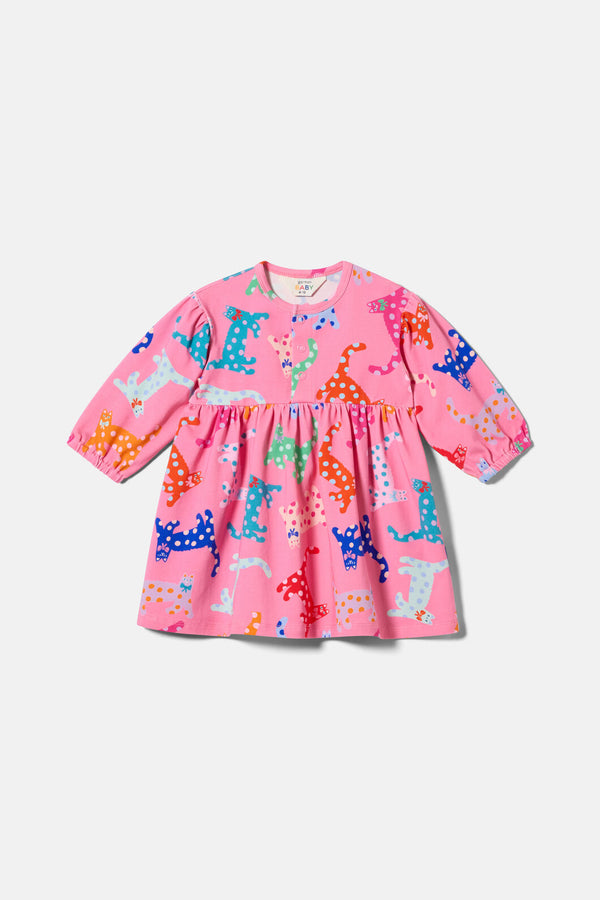Gorman NZ - Spotty Cats Baby Dress - pink