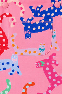 Gorman NZ - Spotty Cats Baby Overalls - pink