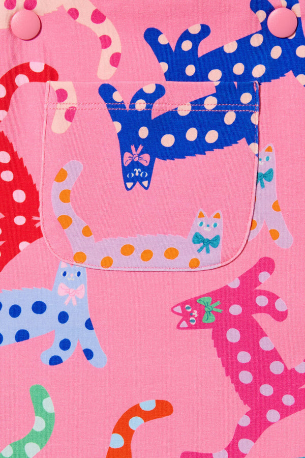 Gorman NZ - Spotty Cats Baby Overalls - pink