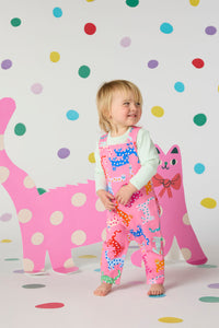 Gorman NZ - Spotty Cats Baby Overalls - pink