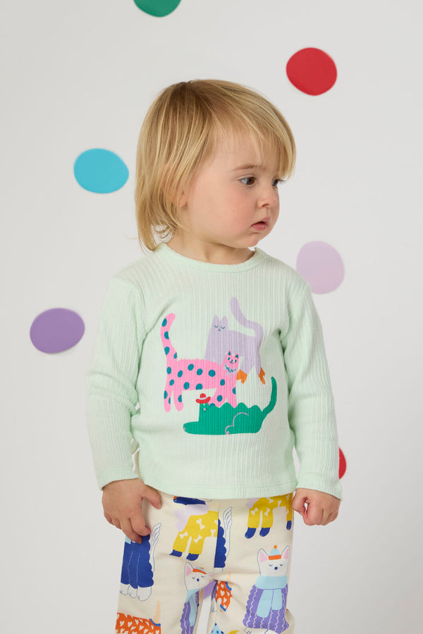 Gorman NZ - Three Cats Baby T-Shirt - mint