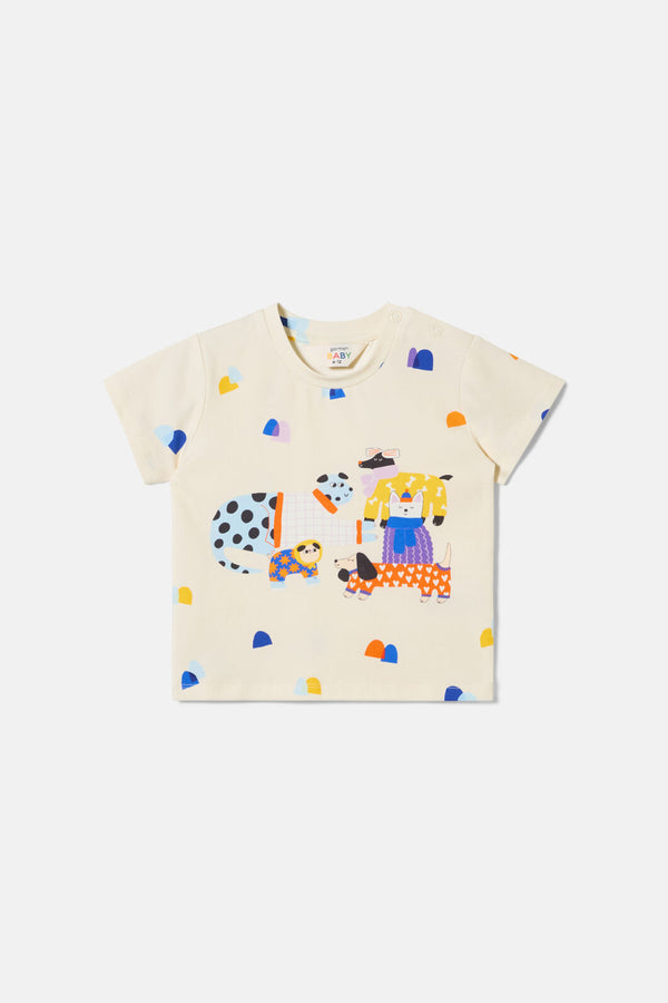 Gorman NZ - Dogs Baby T-Shirt - cream