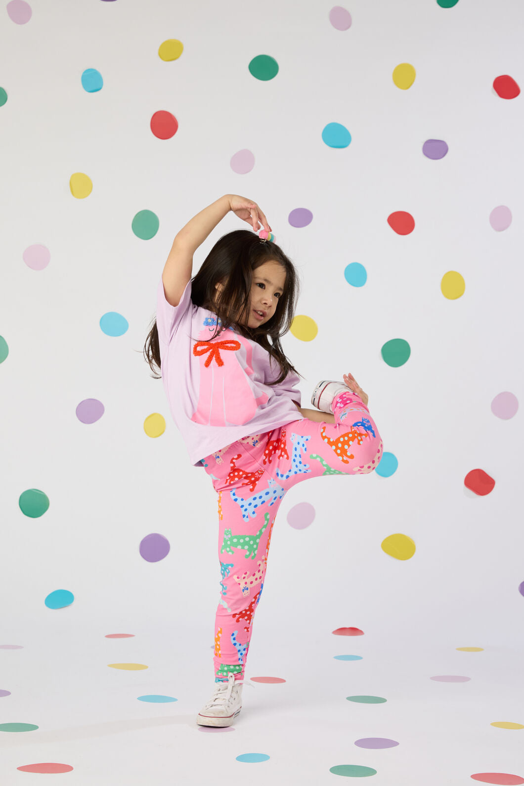 Gorman NZ - Spotty Cats Kids Legging - pink
