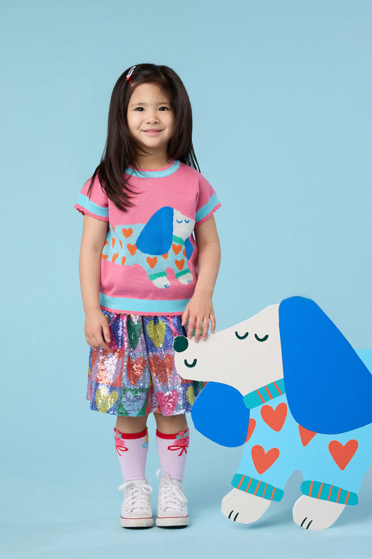 Gorman NZ - Hearts Kids Sequins Skirt - multi
