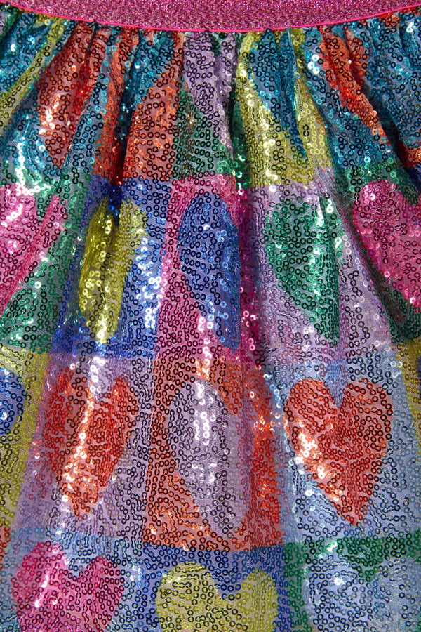 Gorman NZ - Hearts Kids Sequins Skirt - multi