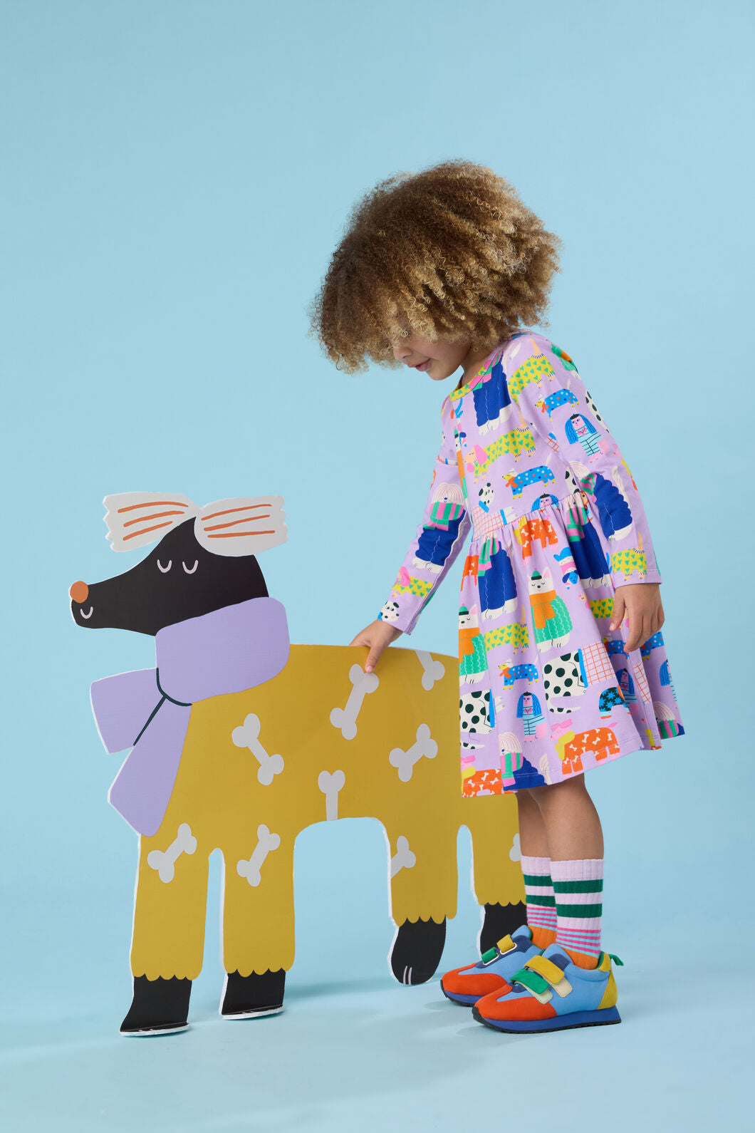 Gorman NZ - Sweater Dogs Kids Dress - lilac