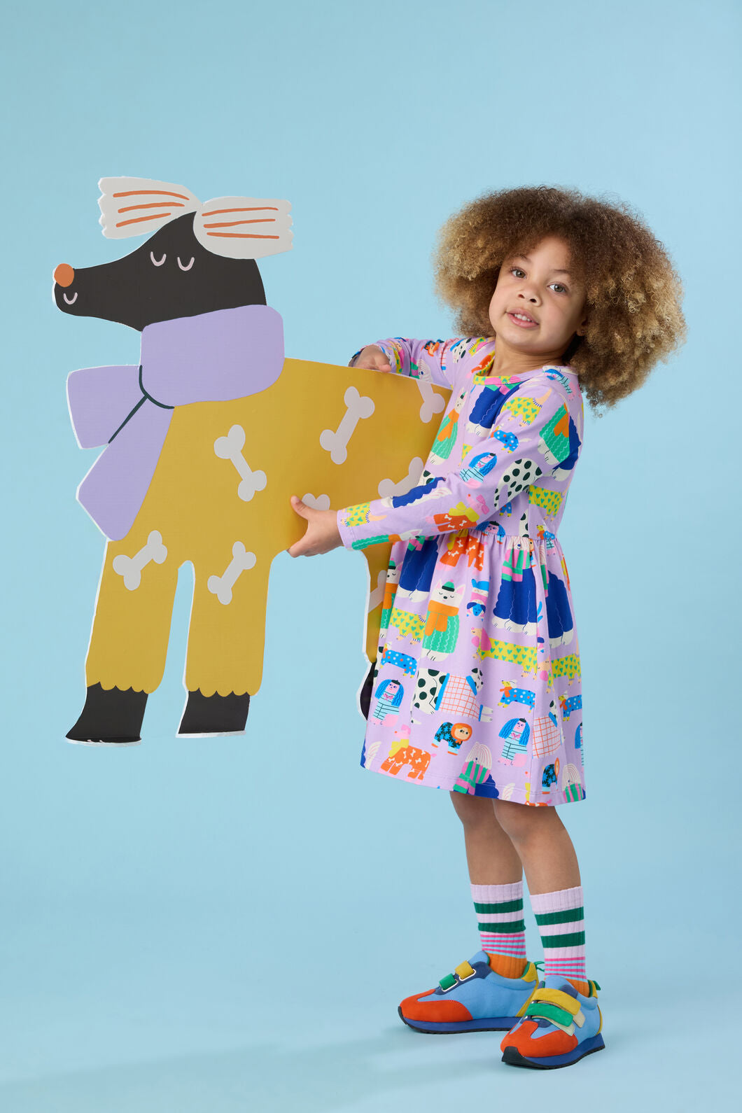 Gorman NZ - Sweater Dogs Kids Dress - lilac