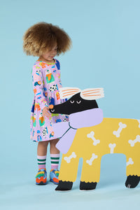 Gorman NZ - Sweater Dogs Kids Dress - lilac