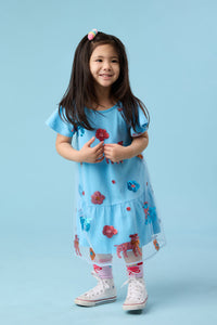 Gorman NZ - Dogs Kids Party Dress - light-blue