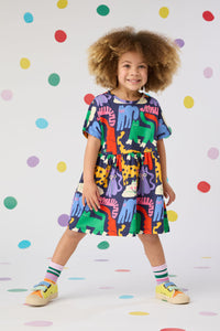 Gorman NZ - Cute Cats Kids Dress - navy